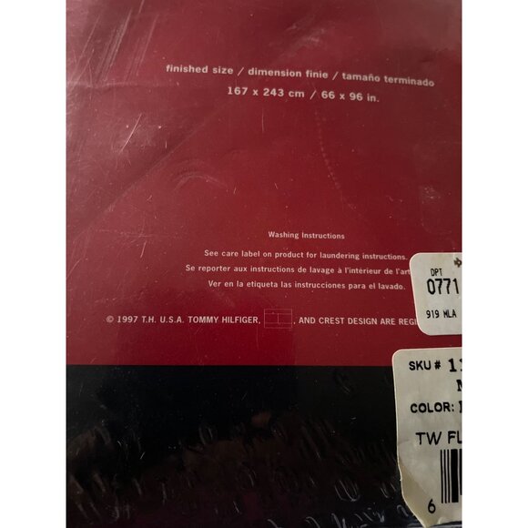 90s Tommy Hilfiger Twin Flat Sheet 100% Combed Cotton Floral Maiden Lane Blue - Picture 8 of 11